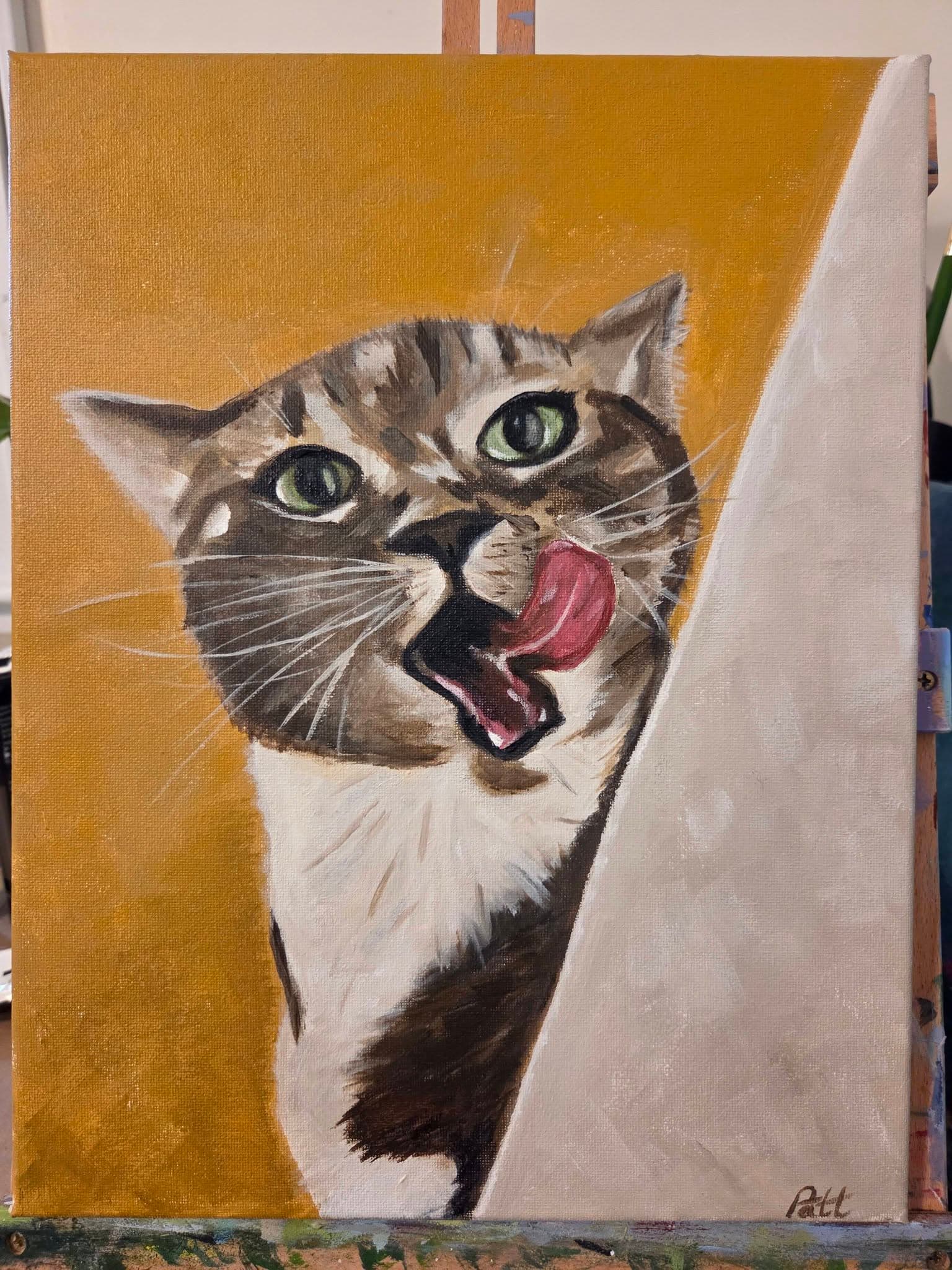 Acrylic portrait of Billy by Patt