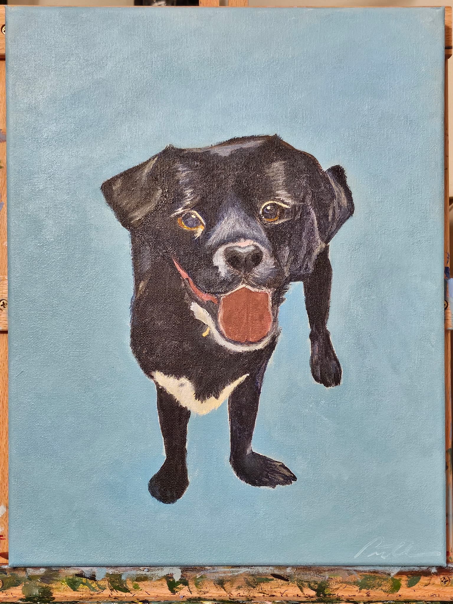 Acrylic portrait of Milo by Patt